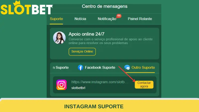 Suporte via Instagram
