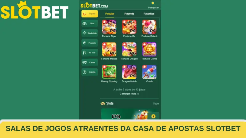 Seções de jogos atraentes do Slotbet