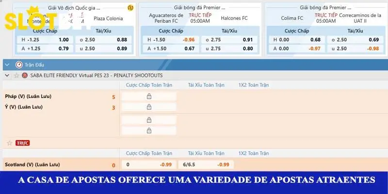 A casa de apostas oferece uma variedade de apostas atraentes