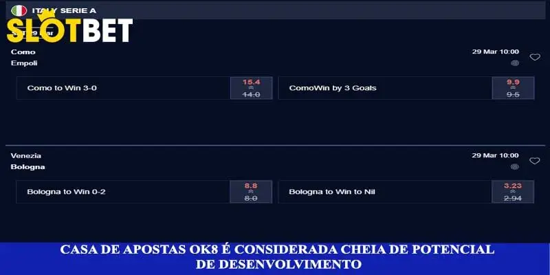 Casa de apostas OK8 é considerada cheia de potencial de desenvolvimento