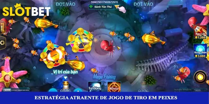 Estratégia atraente de jogo de tiro em peixes