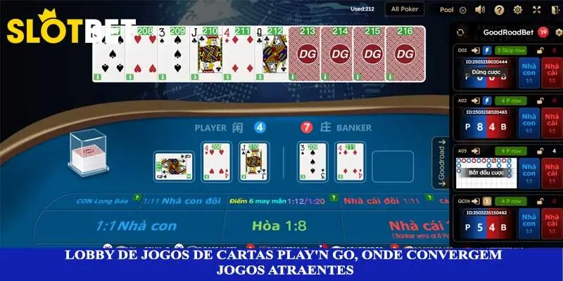 Lobby de jogos de cartas Play'n Go, onde convergem jogos atraentes