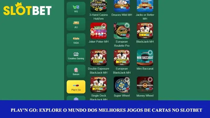 Play'n Go: Explore o mundo dos melhores jogos de cartas no Slotbet
